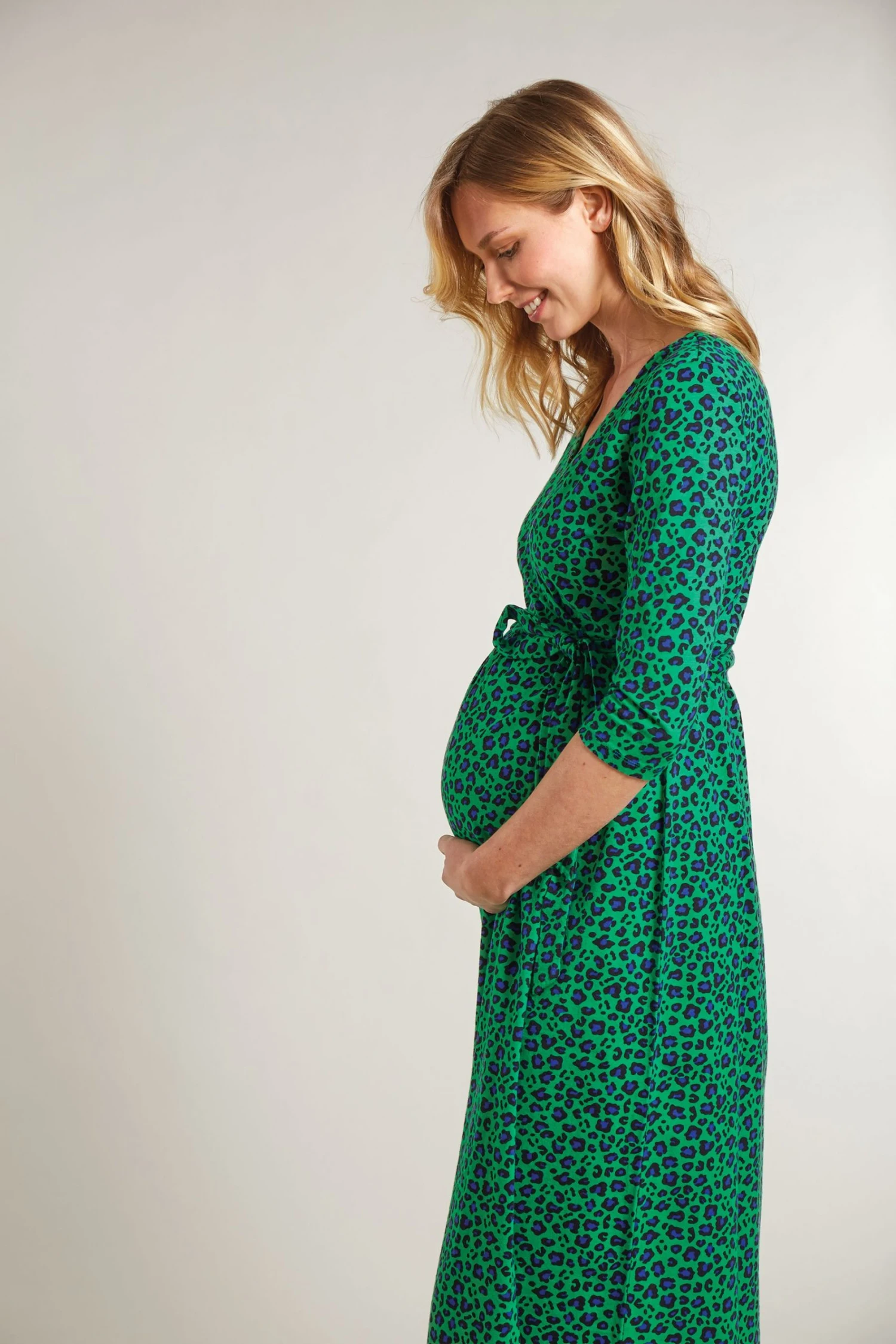 Frugi Maternity & Nursing Organic Green Leopard Print Dress 6 Frugi Maternity & Nursing Organic Green Leopard Print Dress - Image 4