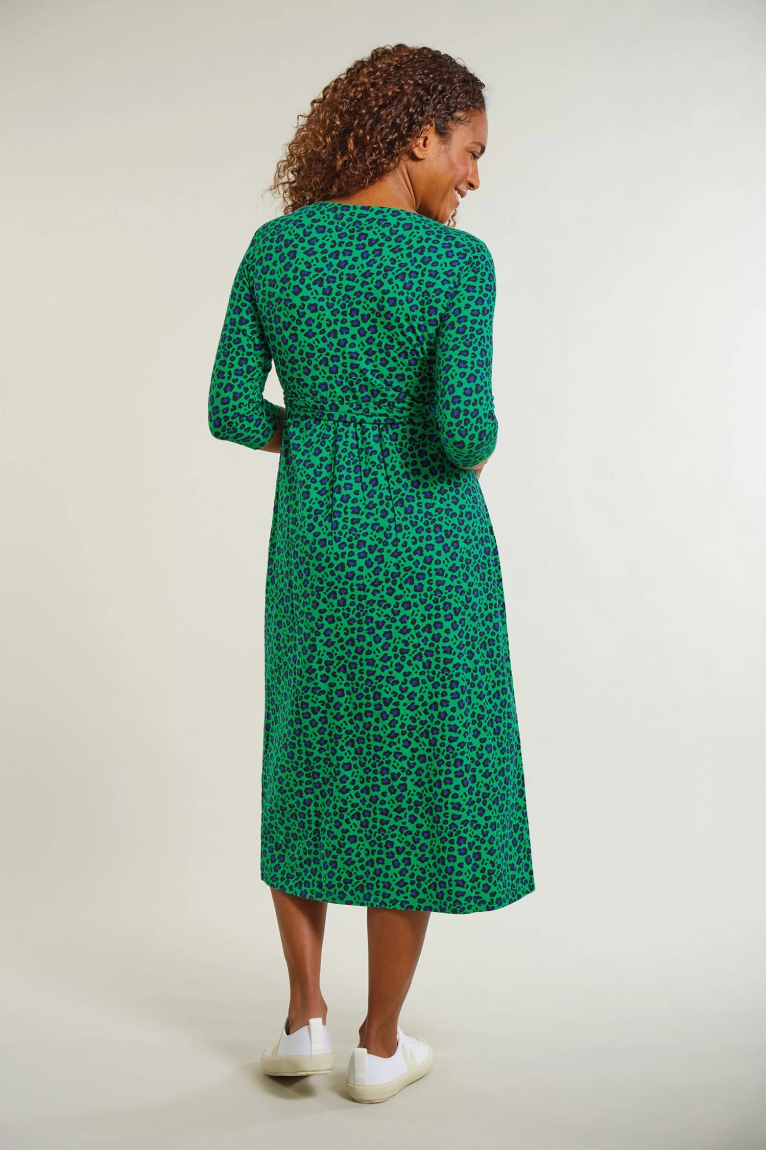 Frugi Maternity & Nursing Organic Green Leopard Print Dress 8 Frugi Maternity & Nursing Organic Green Leopard Print Dress - Image 6