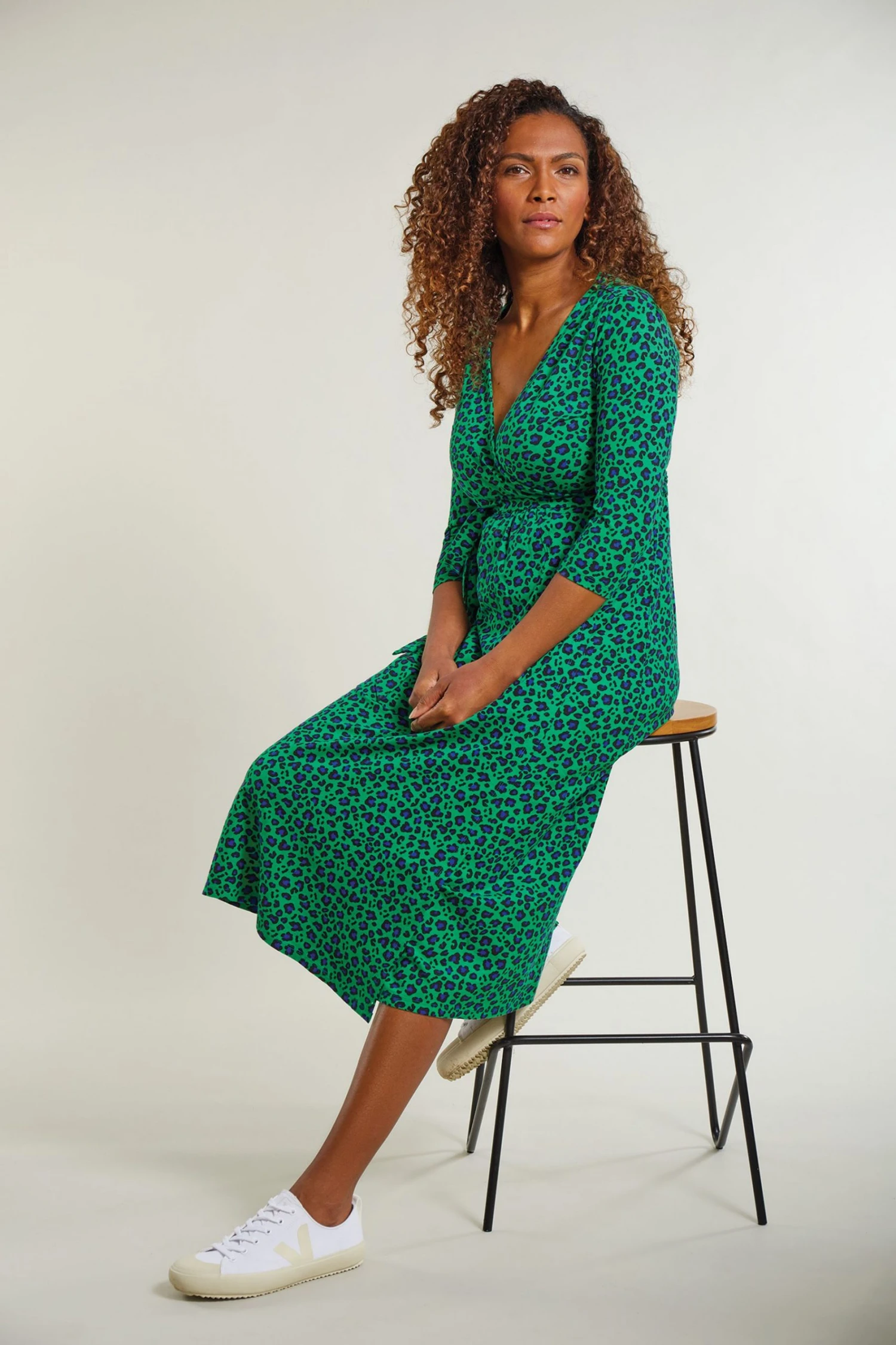 Frugi Maternity & Nursing Organic Green Leopard Print Dress 9 Frugi Maternity & Nursing Organic Green Leopard Print Dress - Image 7