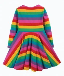 Frugi Pink Organic Cotton Rainbow Full Skirt Skater Dress -Wear Basics Store unnamed file 112 scaled