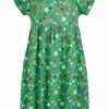 Frugi Green Organic Floral Callie Slub Dress
