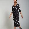 Frugi Organic Black Polka Maternity & Nursing Wrap Dress