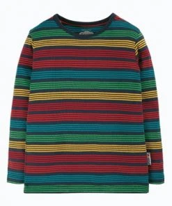 Frugi Navy Blue Rainbow Stripe Organic Cotton Long Sleeve Top -Wear Basics Store unnamed file 12