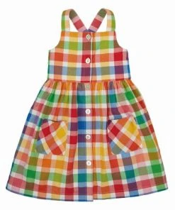 Frugi Pink Organic Rainbow Check Summer Dress -Wear Basics Store unnamed file 130