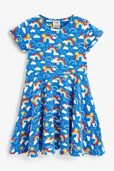 Frugi Organic Cotton Rainbow Skies Skater Dress 3 Frugi Organic Cotton Rainbow Skies Skater Dress - Image 2