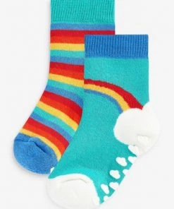 Frugi Red Organic Cotton Rainbow Non Slip Grippy Socks 2 Pack -Wear Basics Store unnamed file 143