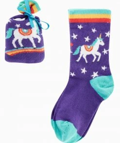 Frugi Organic Purple Socks In A Bag