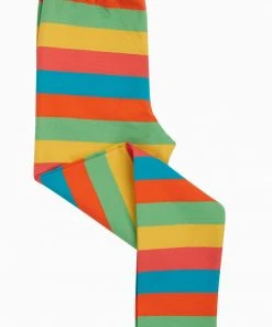 Frugi Natural Organic Rainbow Stripe Libby Printed Leggings