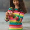 Frugi Pink Organic Cotton Rainbow Stripe Long Sleeve Top -Wear Basics Store unnamed file 17