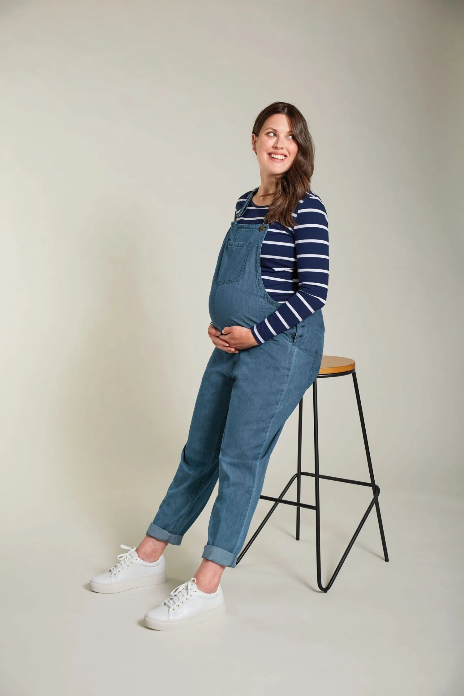 Frugi Blue Organic Cotton Maternity To Breastfeeding Chambray Dungarees 3 Frugi Blue Organic Cotton Maternity To Breastfeeding Chambray Dungarees