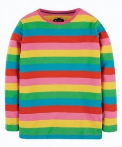 Frugi Pink Organic Cotton Rainbow Stripe Long Sleeve Top -Wear Basics Store unnamed file 20