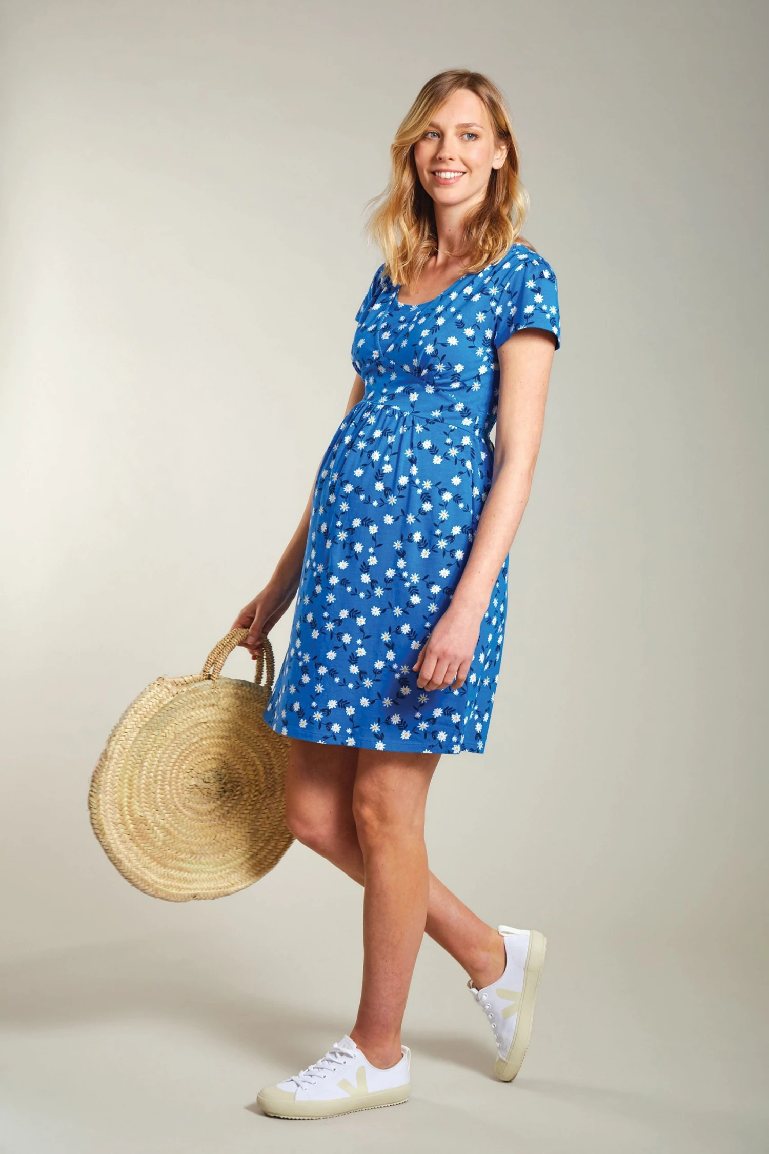 Frugi Maternity & NursingOrganic Blue Daisy Dress 4 Frugi Maternity & NursingOrganic Blue Daisy Dress - Image 2