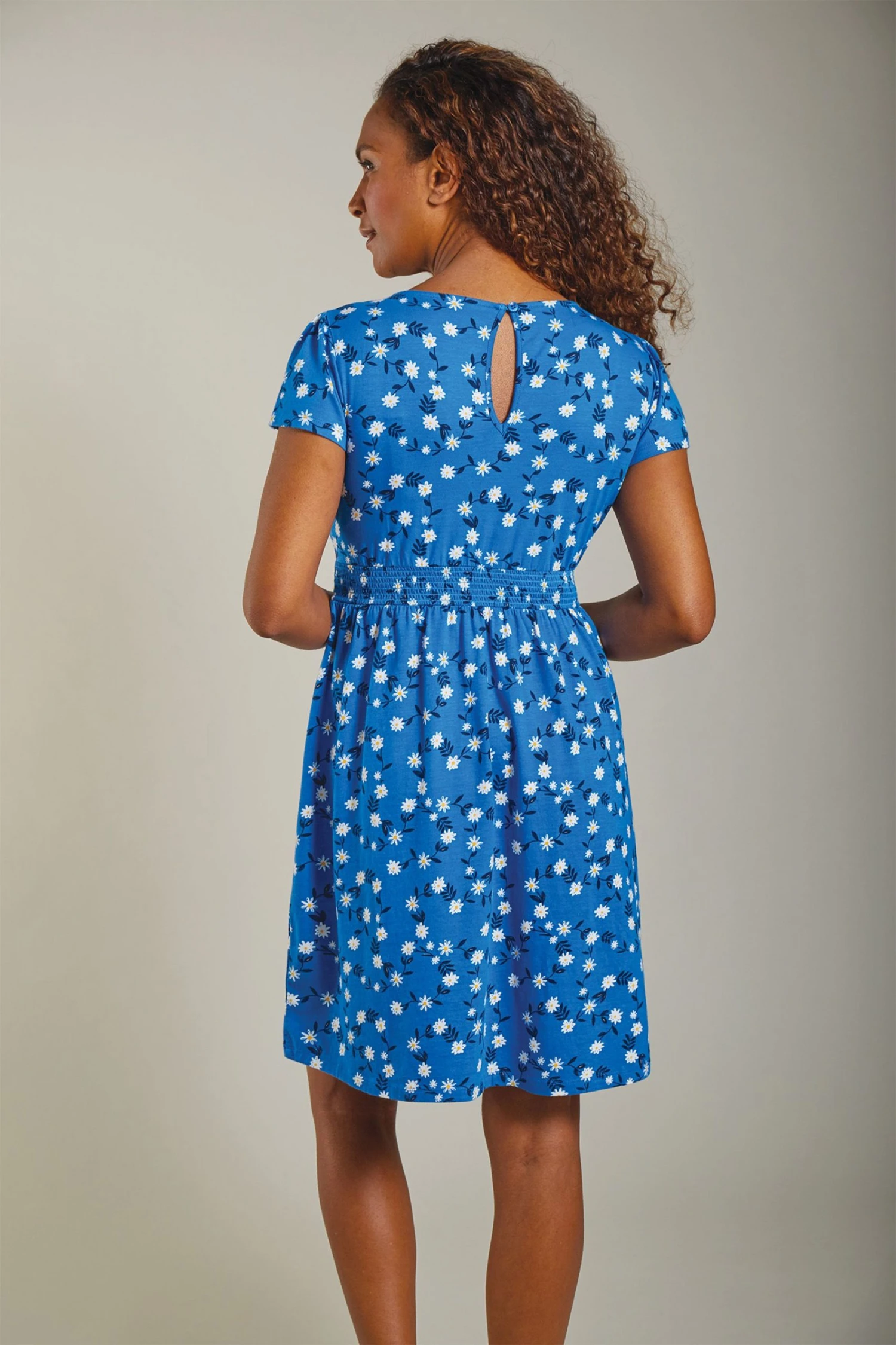 Frugi Maternity & NursingOrganic Blue Daisy Dress 7 Frugi Maternity & NursingOrganic Blue Daisy Dress - Image 5