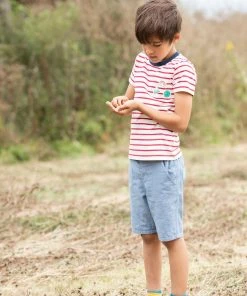 Frugi Red Stripe Organic Rainbow Applique Top