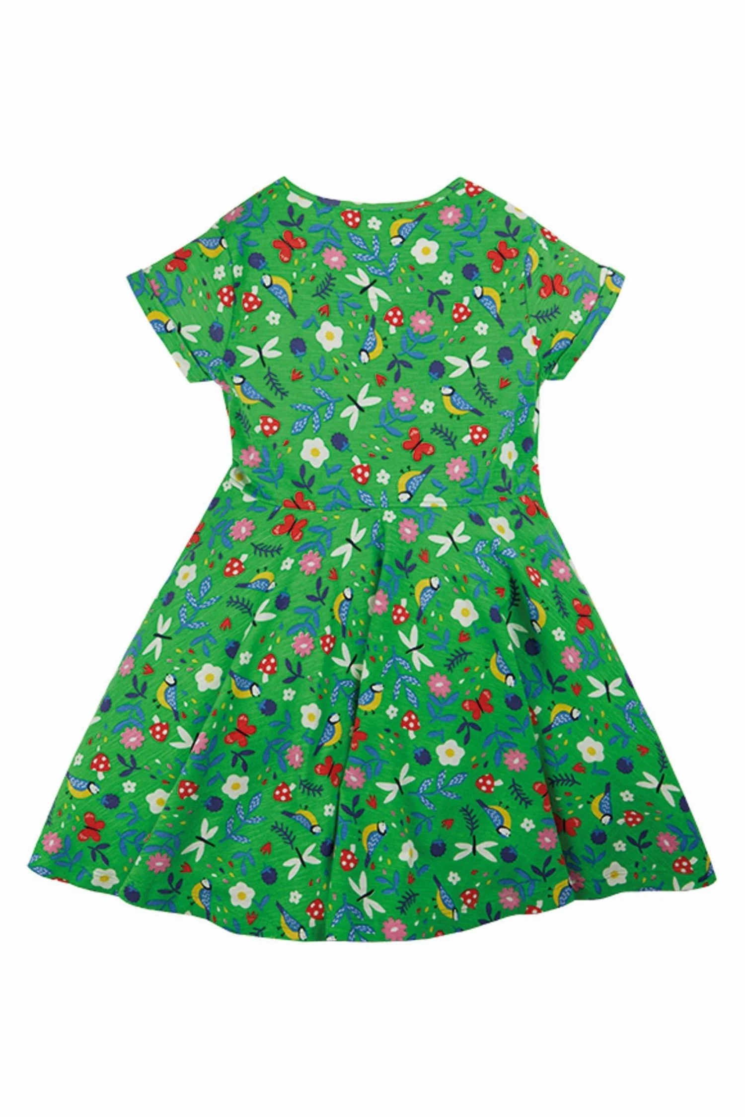 Frugi Green Organic Floral Sarah Slub Skater Dress 4 Frugi Green Organic Floral Sarah Slub Skater Dress - Image 2