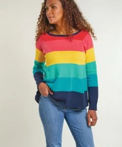Frugi Organic Cotton Blue Rainbow Knitted Maternity Jumper -Wear Basics Store unnamed file 229
