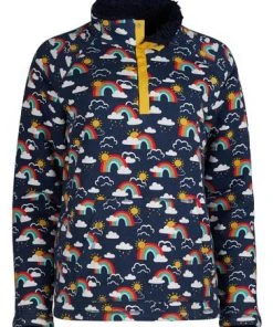 Frugi Organic Navy Fleece Lined Adult Sweatshirt Rainbow 9 Frugi Organic Navy Fleece Lined Adult Sweatshirt Rainbow -Wear Basics Store unnamed file 236