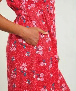 Frugi Maternity And Nursing Red Organic Floral Midi Dress -Wear Basics Store unnamed file 241 scaled