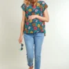 Frugi Maternity & Nursing Organic Navy Blue Dahlias Top -Wear Basics Store unnamed file 25 scaled