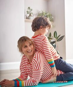 Frugi Organic Orange Stripe Ladies Long Sleeve Top