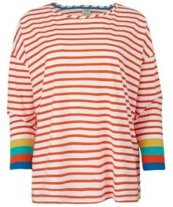 Frugi Organic Orange Stripe Ladies Long Sleeve Top -Wear Basics Store unnamed file 267