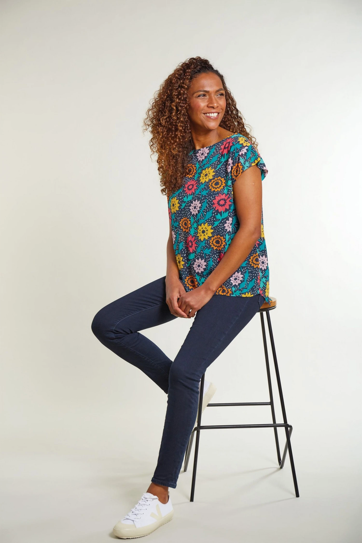 Frugi Maternity & Nursing Organic Navy Blue Dahlias Top 5 Frugi Maternity & Nursing Organic Navy Blue Dahlias Top - Image 3