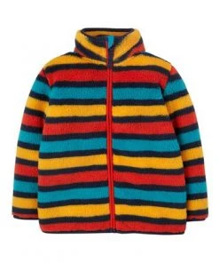 Frugi Blue Toasty Ted Recycled Fleece Jacket Rainbow Stripe -Wear Basics Store unnamed file 270