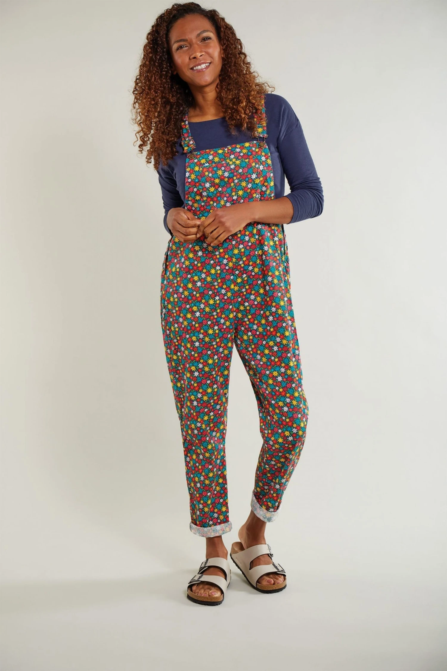 Frugi Blue Organic Daisy Maternity And Nursing Dungarees 3 Frugi Blue Organic Daisy Maternity And Nursing Dungarees