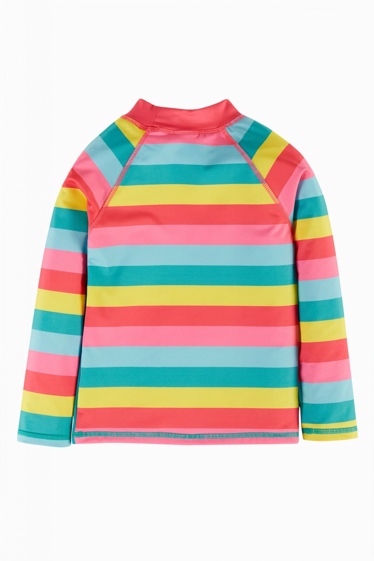 Frugi Blue Rainbow Stripe Mermaid UPF 50+ Sun Safe Rash Vest 6 Frugi Blue Rainbow Stripe Mermaid UPF 50+ Sun Safe Rash Vest - Image 4