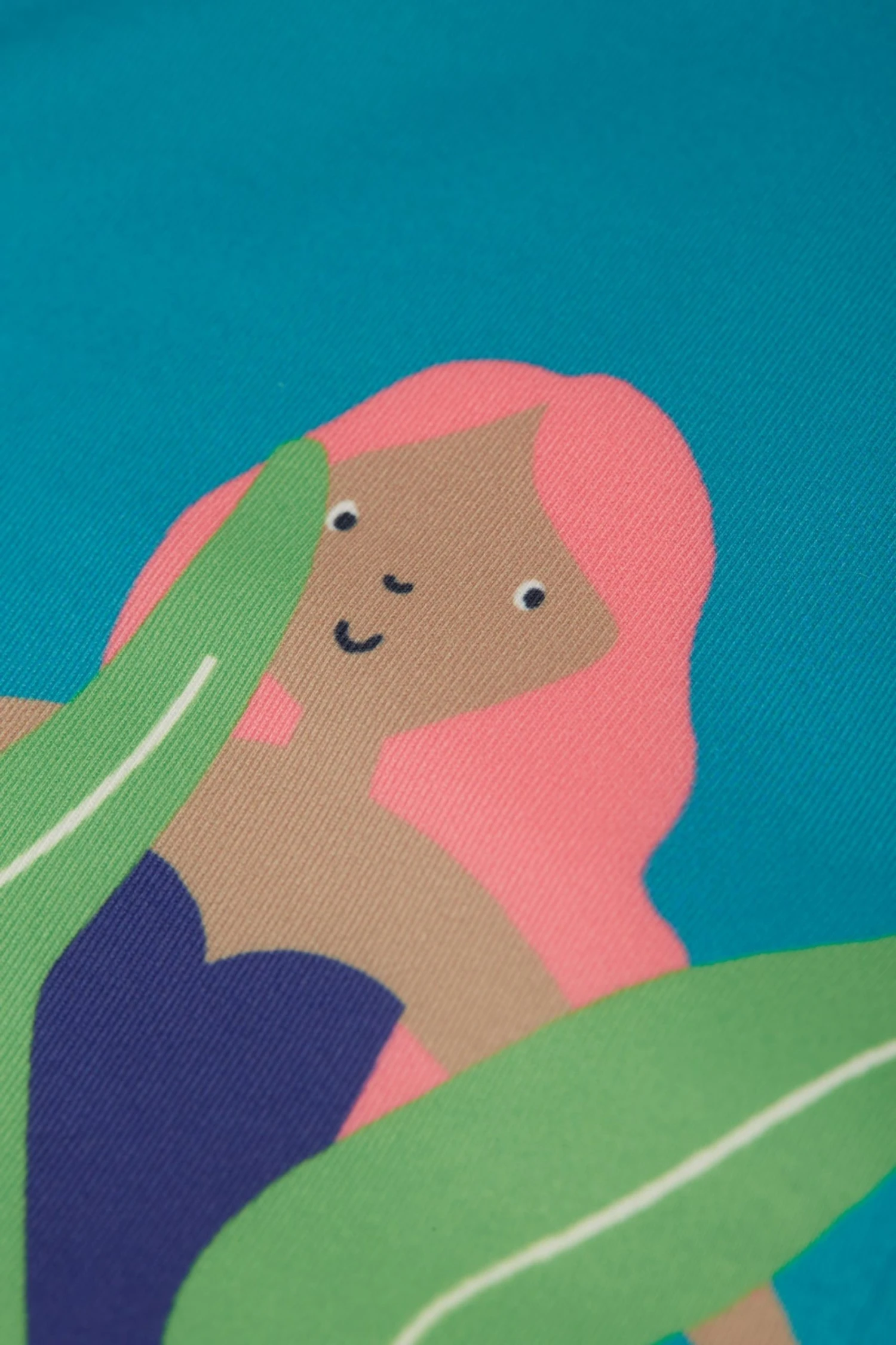 Frugi Blue Rainbow Stripe Mermaid UPF 50+ Sun Safe Rash Vest 8 Frugi Blue Rainbow Stripe Mermaid UPF 50+ Sun Safe Rash Vest - Image 6