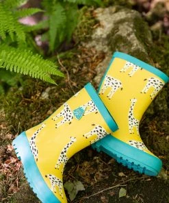 Frugi Yellow Giraffe Waterproof Wellington Boots