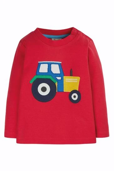 Frugi Natural Organic Red Long Sleeve T Shirt - Tractor 5 Frugi Natural Organic Red Long Sleeve T Shirt - Tractor - Image 4