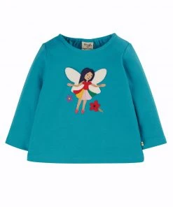 Frugi Organic Cotton Blue Piskie Appliqué Top