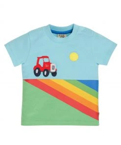 Frugi Blue Organic Short Sleeve Tractor T-Shirt