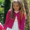Frugi Organic Cotton Pink Pointelle Cardigan