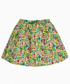 Frugi White Organic Floral Full Skirt