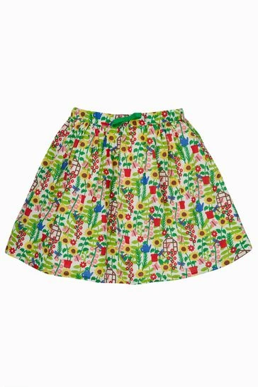Frugi White Organic Floral Full Skirt 5 Frugi White Organic Floral Full Skirt - Image 3