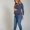 Frugi Maternity Organic Navy Blue Stripe Long Sleeve Top -Wear Basics Store unnamed file 347