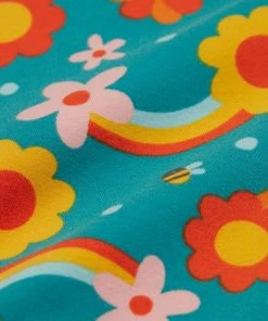 Frugi Teal Blue Organic Dahlias Long Sleeve Top -Wear Basics Store unnamed file 398 scaled