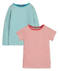 Frugi Organic Blue Pointelle Tops 2 Pack