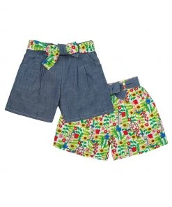Frugi Blue Reversible Chambray Shorts