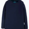 Frugi Navy Blue Organic Cotton Long Sleeve Plain T-Shirt