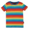 Frugi Red Rainbow Stripe Organic Cotton T-Shirt