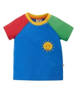 Frugi Organic Blue Rainbow Colourblock Top