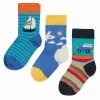Frugi Natural Organic Rainbow Transport Little Socks 3 Pack