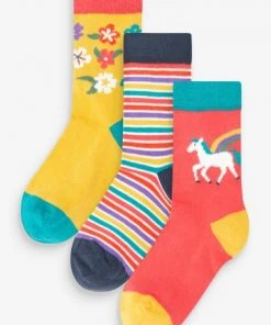 Frugi Organic Cotton Socks 3 Pack - Pink Rainbow -Wear Basics Store unnamed file 464