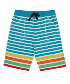 Frugi Blue Organic Rainbow Jersey Shorts
