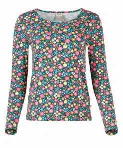Frugi Womens Blue Organic Grown Ups Floral Bryher Top