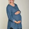 Frugi Blue Denim Pintuck Maternity Or Breastfeeding Cotton Tunic -Wear Basics Store unnamed file 490