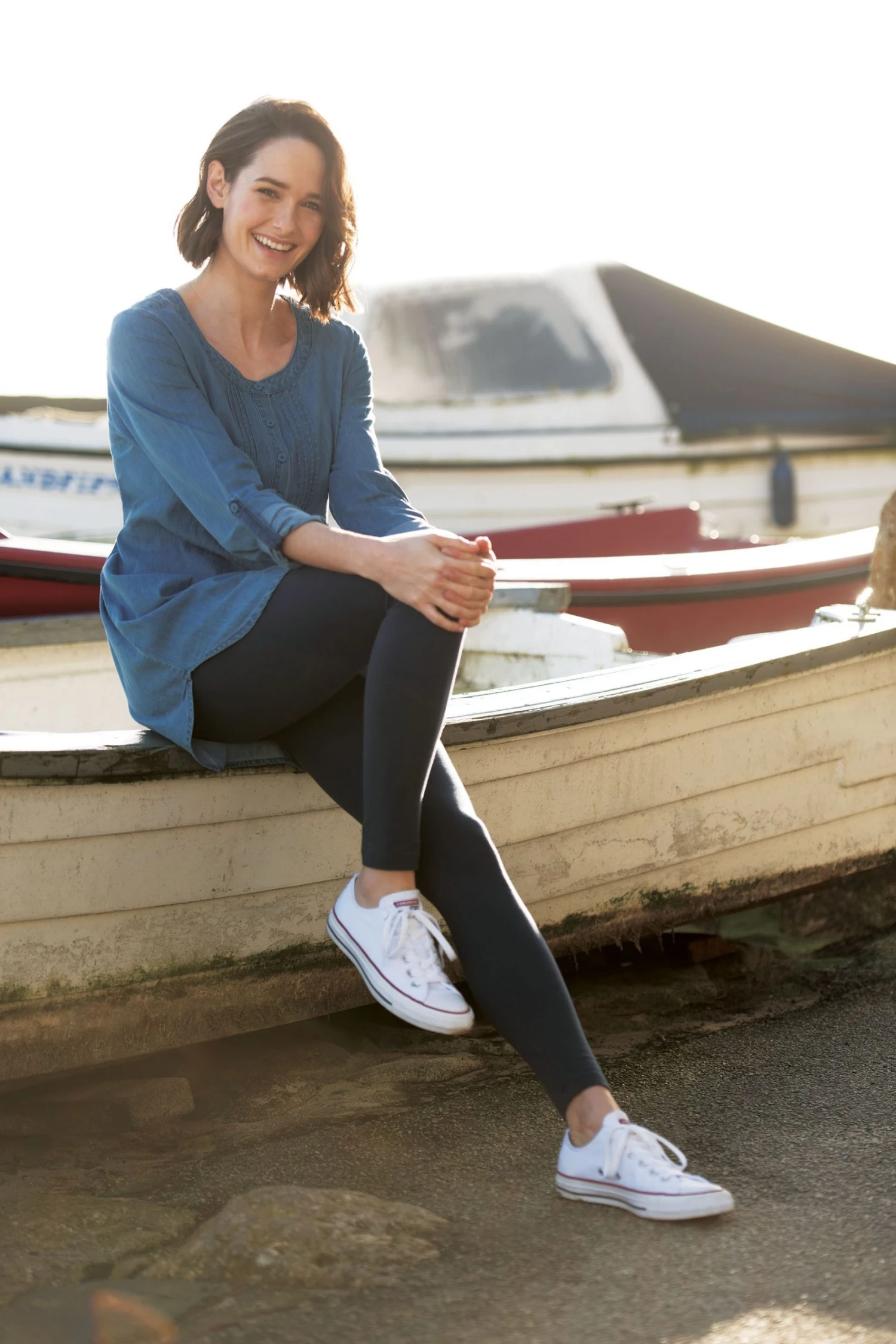 Frugi Blue Denim Pintuck Maternity Or Breastfeeding Cotton Tunic 6 Frugi Blue Denim Pintuck Maternity Or Breastfeeding Cotton Tunic - Image 4